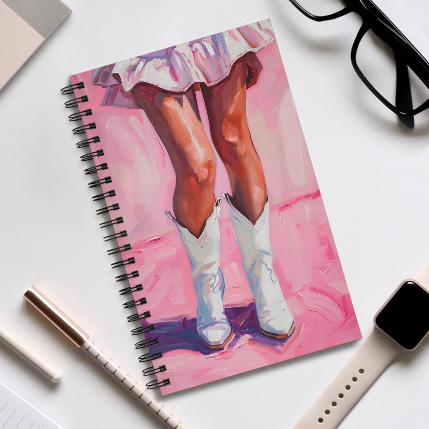 Chic Western Spiral Journal | Boho Cowgirl Notebook | Creative Writing Gift | Pastel Art Journal | Unique Stationery for Artists